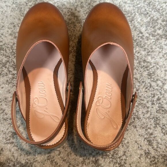 J. Crew Brown Leather Boho Slingback Clogs 6.5 - Picture 4 of 8